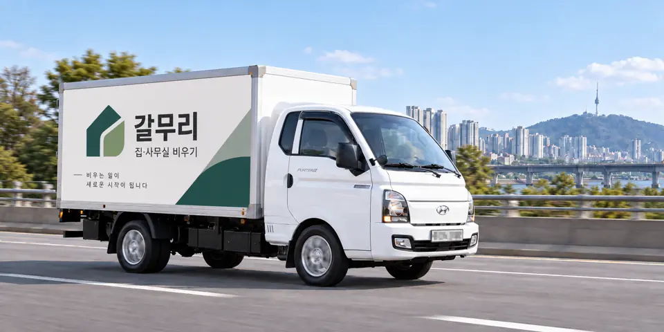 갈무리 작업 차량 (그림) · 고덕동 유품정리